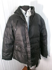 Veste blouson doudoune chaude duvet/plumes gris/noir Caroll L 42 ceinture