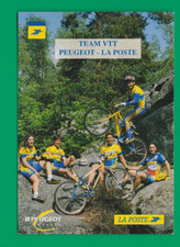 CYCLISME carte Equipe  cycliste TEAM VTT PEUGEOT LA POSTE