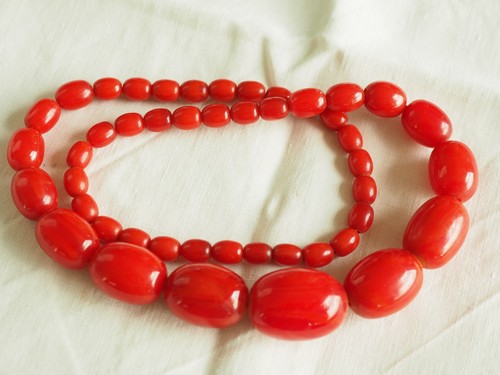 Collier ancien art deco rouge - art,