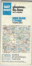 Carte IGN 1/25000 - Plonévez du Faou - 0617 Ouest - édition de 1986