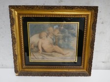 gravure anglaise sous verre bordé de noir,pour décés d'enfant,circa 1800,15x18cm