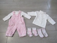 bébé fille Salopette en velours rose  2 tops à manches longues Orchestra  1 mois