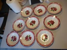 série 9 ASSIETTES CREUSES faïence DIGOIN & SARREGUEMINES  modèle "Cibon" TBE