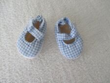 Chaussons vichy bleu pour poupée Corolle les chéries ou Paola Reina