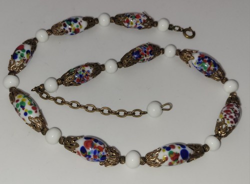 Collier vintage verre soufflé - collier,