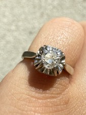 Bague En Or 750/1000 18 Carats Avec Un Diamant 2,29 Grammes T47