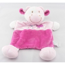Doudou plat vache fushia rose