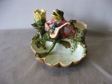 Magnifique vide poche en barbotine grenouille musicienne Delphin Massier ? 1894