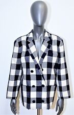 Vintage 80s Check Blue Wool Jacket COURREGES PARIS 40FR 8US made in France