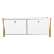 Meuble à Chaussures 2 Compartiments "Hannover" 125cm Blanc