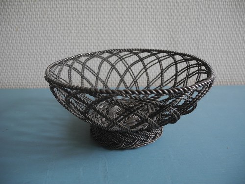 Corbeille métal argenté - corbeille,