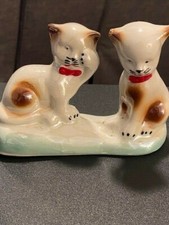 Vintage Cat Figurine Two White