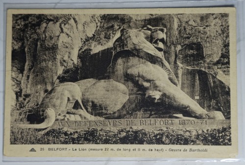 Cpa belfort lion bartholdi - lion,