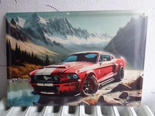 TOLE METAL MUSTANG ROUGE 3 D
