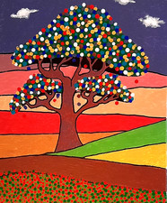 Acrylique sur toile, paysage , 2025 ,46 x 38 cm , artiste B Jost , ref Artmajeur