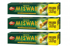 Lot 3 dentifrice miswak siwak dabur blanchiment naturel meswak