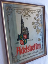 Ancien miroir publicitaire Bière ADELSHOFFEN brasserie d'Alsace - déco bistro
