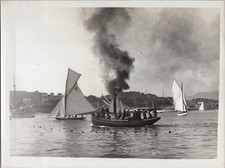 France, Vue d'un Port A Identifier, Steamer et Voilier de Course Trois-Tonn