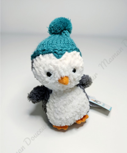 Peluche doudou pingouin bonnet - peluche,