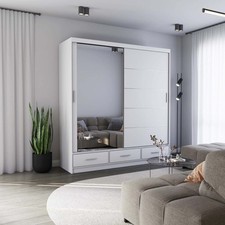 Armoire à portes coulissantes armoire FLORENCE avec miroir 200 cm MAT