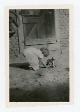 PHOTO SNAPSHOT, 1946 jouet ancien vintage toy cheval à roulette ombre