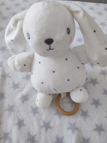Doudou musical lapin blanc