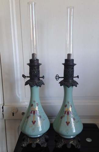 Ancienne paire lampes à - ancienne,