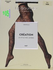 NEUF @@ COLLANT FANTAISIE NOIR 20D + LE BOURGET Creation Dentelle +  1/2 ou 4