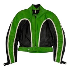 veste en cuir kawasaki vintage veste moto taille 48 fabriquée en angleterre top