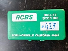 LUBE-A-MATIC RCBS Bullet Sizer Die # 427 et un poussoir de balles # 595