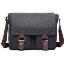 Sac besace homme bandoulière Vintage en toile Unisexe Noir