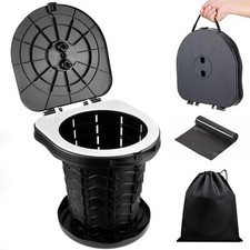 Toilette Portable 220kg Toilette Seche Camping WC Portable Pliable avec 10 Sa...