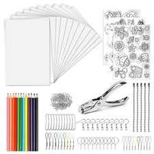 Kit de 213 Feuilles Thermorétractables pour Porte-Clés avec 12 Feuilles The6467