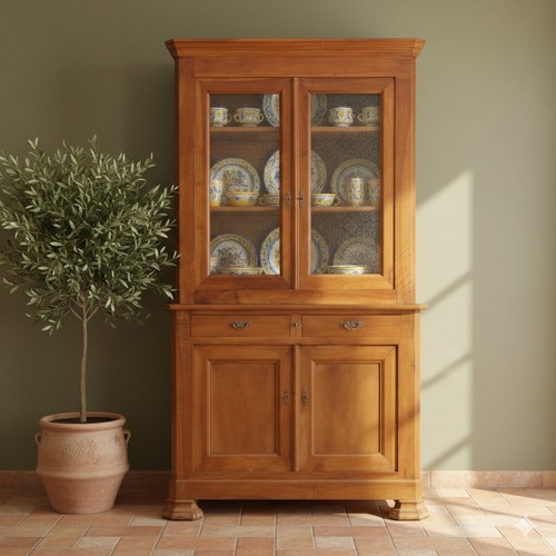 Buffet ancien noyer verre - noyer, avec