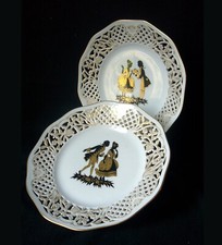 PORCELAINE AJOURÉE SCHUMANN BAVIÈRE * 2 ANCIENS SUPERBES PLATS