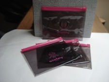 Lot de 4 trousses pochettes transparentes et roses SISLEY (17.5x4cm)