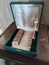 12 Cuillères à Moka Orfèvre François Frionnet Mod. Filet/Contours Métal Argenté