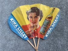 Ancien Éventail Publicitaire KINA LILLET alcool Bordeaux Podensac