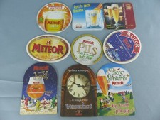 Lot de 9 SOUS BOCK différents METEOR bière beer mats bierviltje Bierdeckel E11