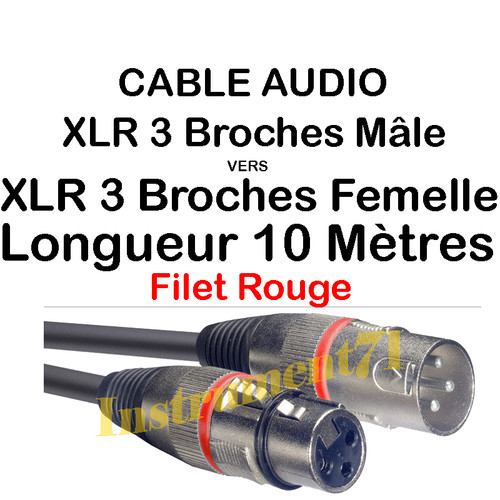 Câble xlr mâle vers - vers,