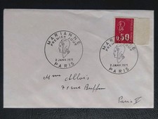 Enveloppe Premier Jour Timbre Marianne De Béquet N° 1664 Oblitéré Paris 1971