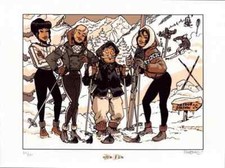 Meynet- Sérigraphie, Fanfoué des Pnottas et pin up SKI-Signée & Numérotée.