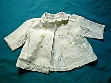 Petit manteau d'été bébé fillette en piqué de coton blanc, VINTAGE, années 50/60