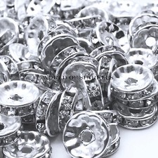 Argent Strass Shamballa Perles