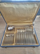 Ménagère 37 Pièces RAVINET D'ENFERT Métal Argenté Style Louis XVI avec Coffret