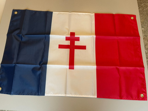 Drapeau français avec croix - drapeau,