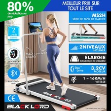 BLACK LORD Tapis de Course/Marche Électrique Maison Bureau Incliné Pliable