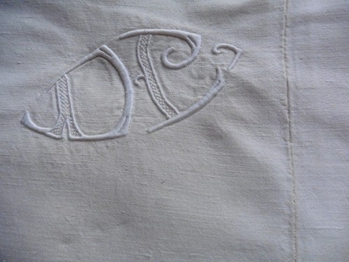 Ancien drap chanvre couture - drap,