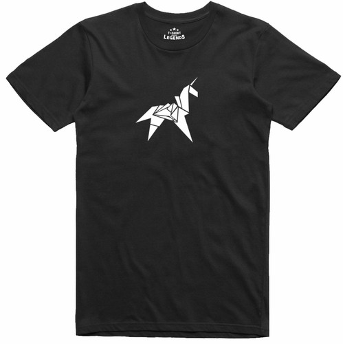 Shirt unicorn origami - unicorn, en