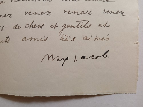 Lettre autographe max jacob - lettre,
